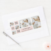 Modernes Collage Foto Beste Mama je rosa Geschenk Rechteckiger Aufkleber (Umschlag)