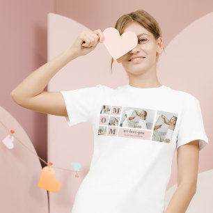 Modernes Collage Foto Beste Mama je rosa Geschenk T-Shirt