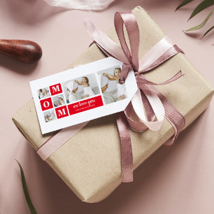 Modernes Collage Foto Beste Mama je Rote Geschenke Geschenkanhänger