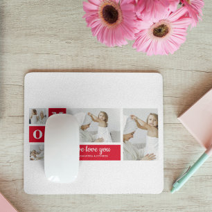 Modernes Collage Foto Beste Mama je Rote Geschenke Mousepad