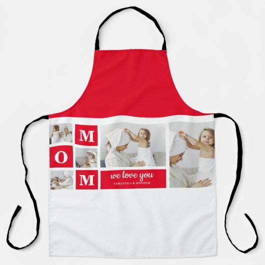 Modernes Collage Foto Beste Mama je Rote Geschenke Schürze (Vorderseite)