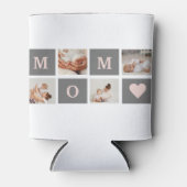 Modernes Collage Foto Beste Mama Rosa & Grau Gesch Dosenkühler (Vorderseite)