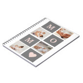 Modernes Collage Foto Beste Mama Rosa & Grau Gesch Notizblock (Linke Seite)