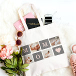 Modernes Collage Foto Beste Mama Rosa & Grau Gesch Tragetasche<br><div class="desc">Dieses moderne Collage Foto bildet das ideale Geschenk für eine Mama in Ihrem Leben. Der Rahmen ist in Rosa und Grau gehalten und bietet ein stilvolles und zeitgenössisches Ambiente, das jede Wohngestaltung ergänzt. Der Collage-Rahmen verfügt über mehrere Foto-Slots, mit denen Sie mehrere hochgeschätzte Erinnerungen an einem Ort anzeigen können. Es...</div>