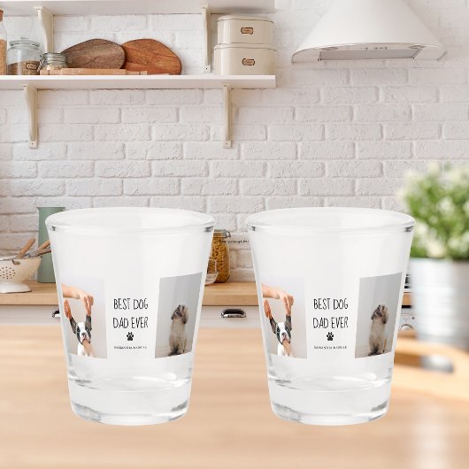 Modernes Collage Foto Bester Vater je Schnapsglas