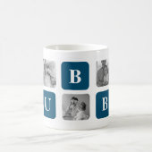 Modernes Collage Foto Blue Best Hubby je Geschenk Kaffeetasse (Mittel)