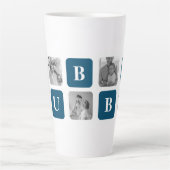 Modernes Collage Foto Blue Best Hubby je Geschenk Milchtasse (Vorderseite)