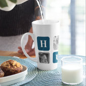 Modernes Collage Foto Blue Best Hubby je Geschenk Milchtasse