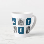 Modernes Collage Foto Blue Best Hubby je Geschenk Milchtasse (Rechte Ecke)