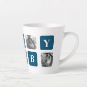 Modernes Collage Foto Blue Best Hubby je Geschenk Milchtasse (Rechts)