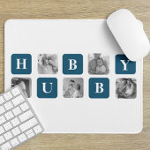 Modernes Collage Foto Blue Best Hubby je Geschenk Mousepad