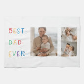 Modernes Collage Foto Farbenfroh Bester Vater je G Geschirrtuch (Horizontal)