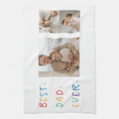 Modernes Collage Foto Farbenfroh Bester Vater je G Geschirrtuch (Vertikal)