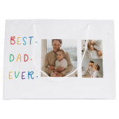 Modernes Collage Foto Farbenfroh Bester Vater je G Große Geschenktüte (Vorderseite)