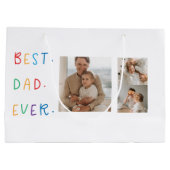 Modernes Collage Foto Farbenfroh Bester Vater je G Große Geschenktüte (Rückseite)