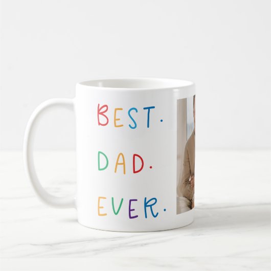 Modernes Collage Foto Farbenfroh Bester Vater je G Kaffeetasse (Links)