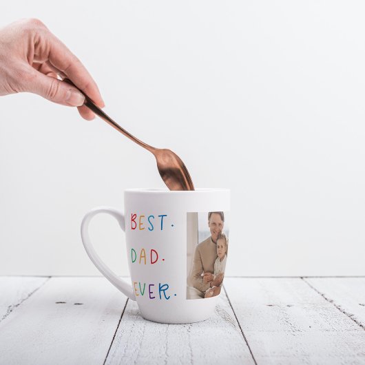 Modernes Collage Foto Farbenfroh Bester Vater je G Milchtasse
