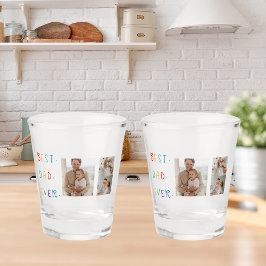 Modernes Collage Foto Farbenfroh Bester Vater je G Schnapsglas