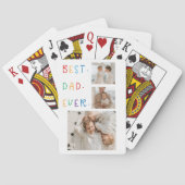 Modernes Collage Foto Farbenfroh Bester Vater je G Spielkarten (Rückseite)