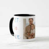 Modernes Collage Foto Farbenfroh Bester Vater je G Tasse (Vorderseite Links)