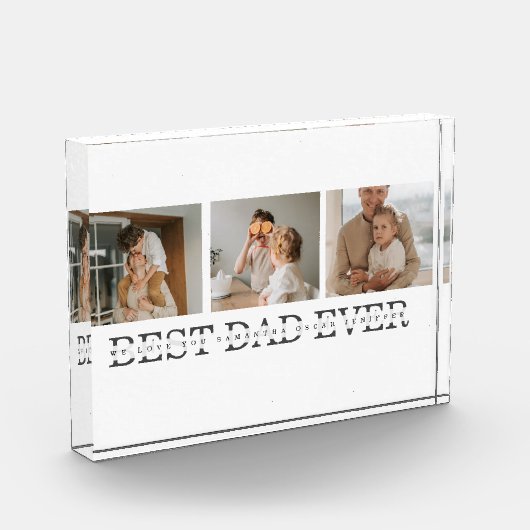 Modernes Collage Foto & Grau Bester Vater je Gesch (Links)