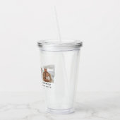 Modernes Collage Foto & Grau Bester Vater je Gesch Acryltrinkbecher (Links)