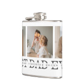 Modernes Collage Foto & Grau Bester Vater je Gesch Flachmann (Links)