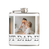 Modernes Collage Foto & Grau Bester Vater je Gesch Flachmann (Vorderseite)