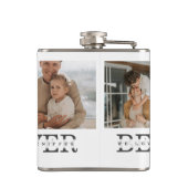 Modernes Collage Foto & Grau Bester Vater je Gesch Flachmann (Rückseite)