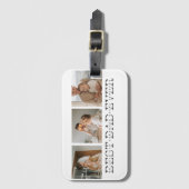 Modernes Collage Foto & Grau Bester Vater je Gesch Gepäckanhänger (Vorderseite Vertikal)