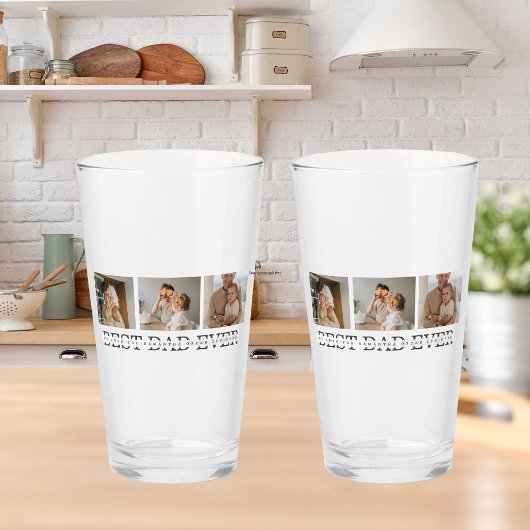 Modernes Collage Foto & Grau Bester Vater je Gesch Glas