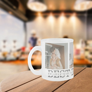 Modernes Collage Foto & Grau Bester Vater je Gesch Mattglastasse