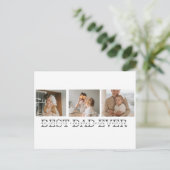 Modernes Collage Foto & Grau Bester Vater je Gesch Postkarte (Stehend Vorderseite)