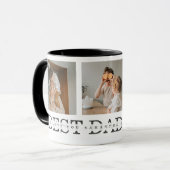 Modernes Collage Foto & Grau Bester Vater je Gesch Tasse (Vorderseite Links)