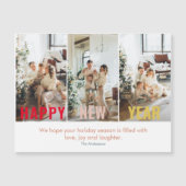 Modernes Collage Foto & Happy New Year Magnetkarte (Vorderseite)
