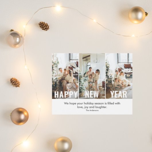 Modernes Collage Foto & Happy New Year Magnetkarte