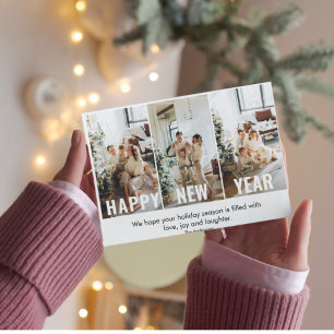 Modernes Collage Foto & Happy New Year Postcard Feiertagspostkarte