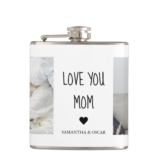 Modernes Collage Foto Liebe Mama Bestes Geschenk Flachmann (Vorderseite)