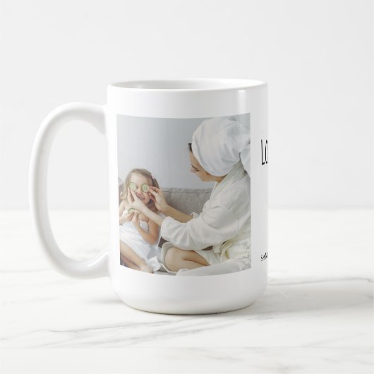 Modernes Collage Foto Liebe Mama Bestes Geschenk Kaffeetasse (Links)