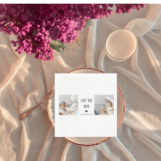 Modernes Collage Foto Liebe Mama Bestes Geschenk Serviette