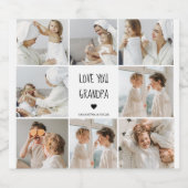 Modernes Collage Foto Liebe Opa Bestes Geschenk Bierflaschenetikett (Einzelnes Label)