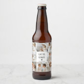 Modernes Collage Foto Liebe Opa Bestes Geschenk Bierflaschenetikett (Vorderseite)