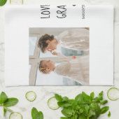 Modernes Collage Foto Liebe Opa Bestes Geschenk Geschirrtuch (Gefaltet)