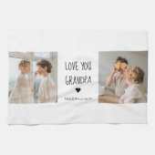 Modernes Collage Foto Liebe Opa Bestes Geschenk Geschirrtuch (Horizontal)