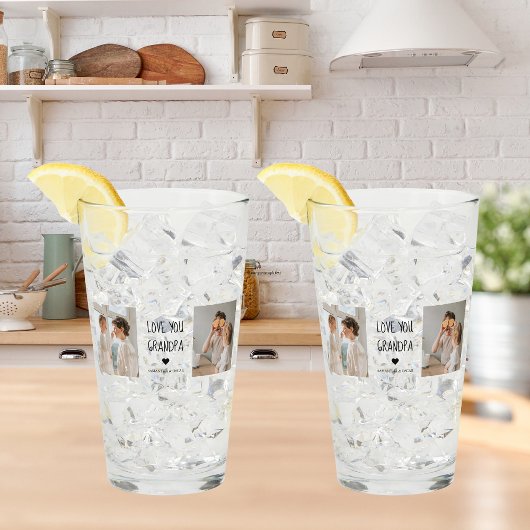 Modernes Collage Foto Liebe Opa Bestes Geschenk Glas