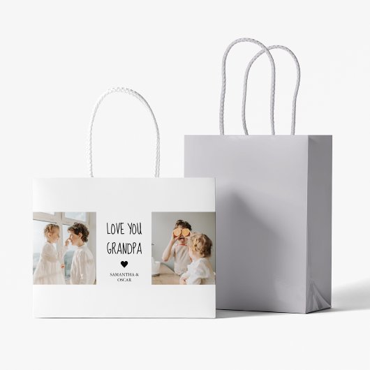Modernes Collage Foto Liebe Opa Bestes Geschenk Große Geschenktüte