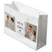 Modernes Collage Foto Liebe Opa Bestes Geschenk Große Geschenktüte (Vorderseite Schrägansicht)