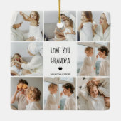 Modernes Collage Foto Liebe Opa Bestes Geschenk Keramikornament (Rückseite)