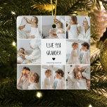 Modernes Collage Foto Liebe Opa Bestes Geschenk Keramikornament<br><div class="desc">Modernes Collage Foto Liebe Opa Bestes Geschenk</div>