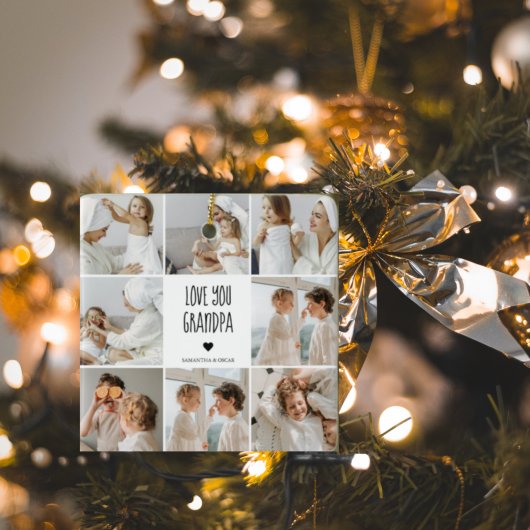 Modernes Collage Foto Liebe Opa Bestes Geschenk Keramikornament